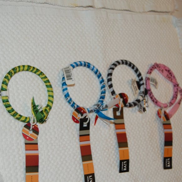 4 Live Worldly Multi Color Bangle Bracelets W/Small Charm Made in Brazil NWT - Picture 6 of 9
